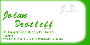 jolan drotleff business card